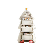 LIVARA Kids Corner Storage Cabinet with 4-Tier Shelves and Anti-Tip Design for Kids Room and Study - White