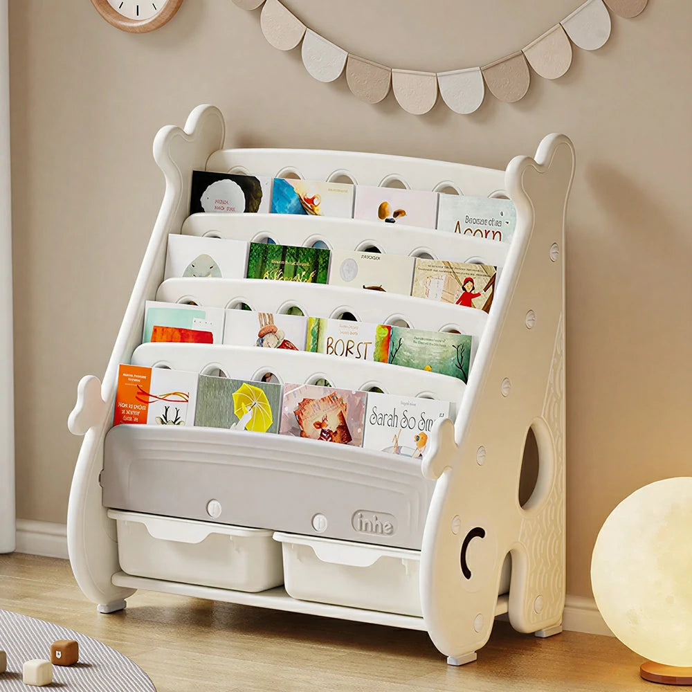 LIVARA Kids Picture Book Shelf Multi-Layer Storage Durable Eco-Friendly Material for Kids Room & Play Area
