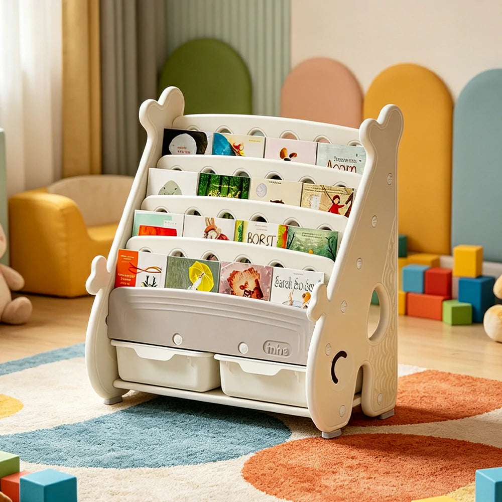 LIVARA Kids Picture Book Shelf Multi-Layer Storage Durable Eco-Friendly Material for Kids Room & Play Area