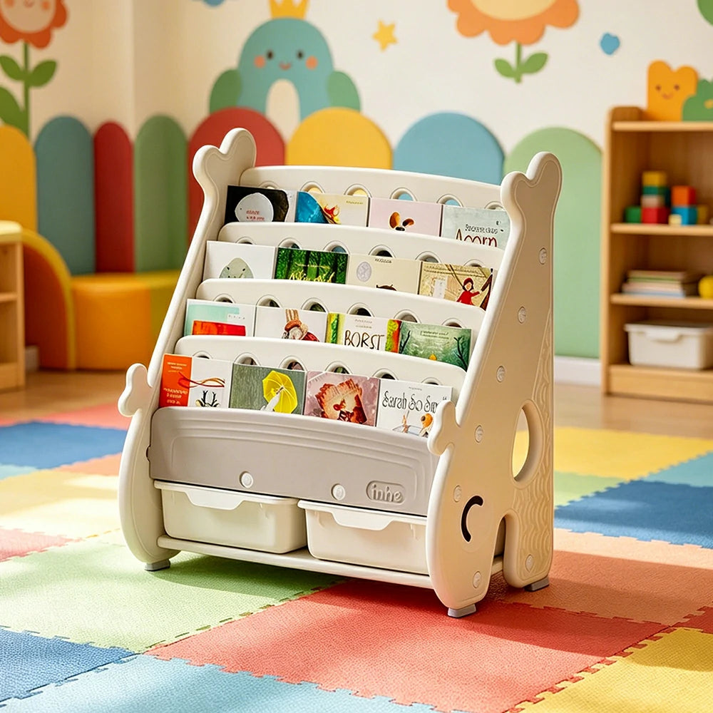 LIVARA Kids Picture Book Shelf Multi-Layer Storage Durable Eco-Friendly Material for Kids Room & Play Area