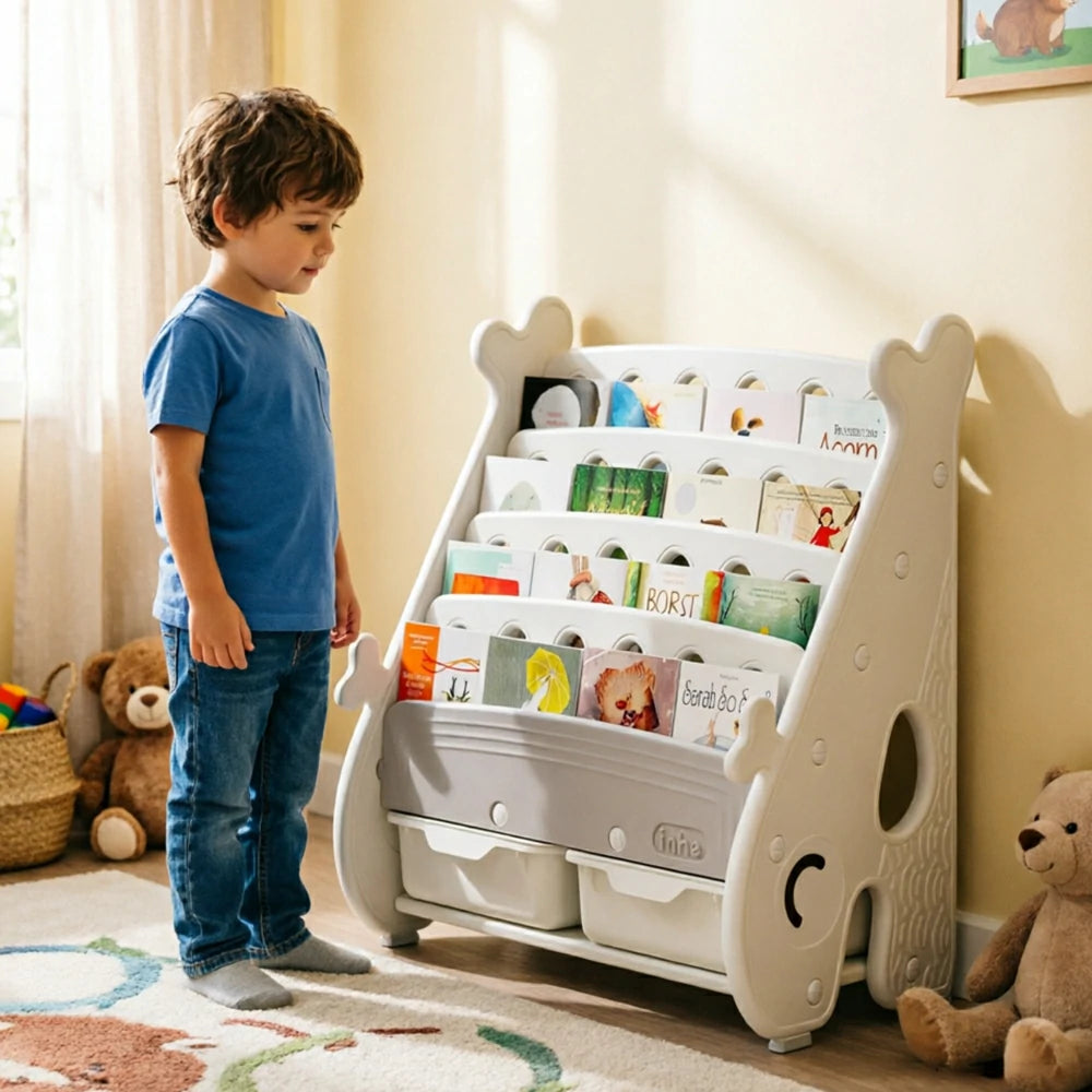 LIVARA Kids Picture Book Shelf Multi-Layer Storage Durable Eco-Friendly Material for Kids Room & Play Area