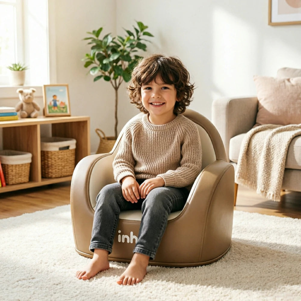 LIVARA Kids Sofa Soft PU Leather High-Density Sponge for Kids Room & Reading Corner