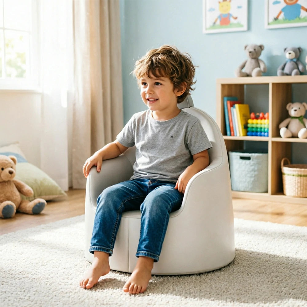 LIVARA Kids PU Sofa Soft Stable Wide Base Comfortable Seat for Home Play Area