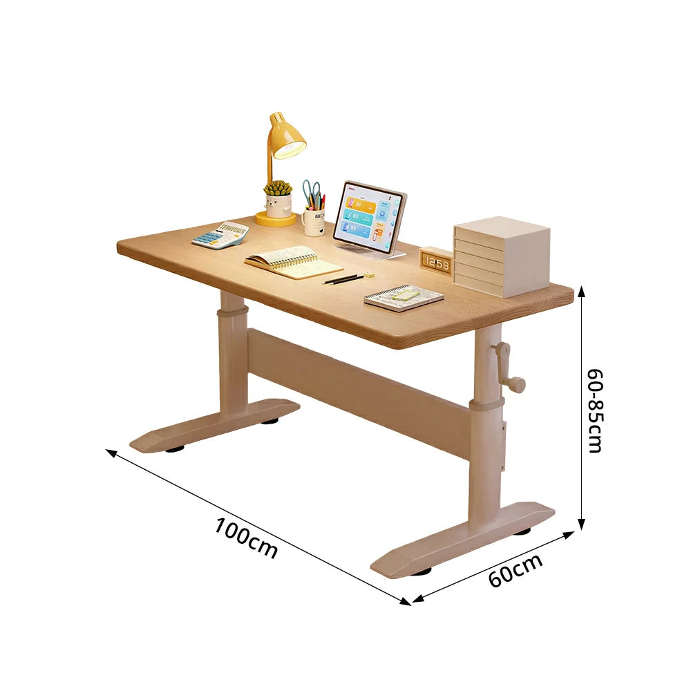 LIVARA Kids Adjustable Height Study Desk Large Storage for Children's Rooms & Home Offices - Wood