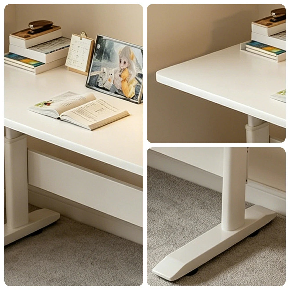 LIVARA Kids Adjustable Height Study Desk Large Storage for Children's Rooms & Home Offices - White