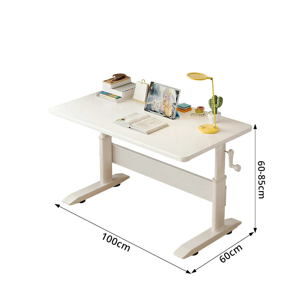 LIVARA Kids Adjustable Height Study Desk Large Storage for Children's Rooms & Home Offices - White