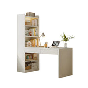LIVARA Integrated Desk & Bookshelf Multi-Functional Storage with Double Drawers for Bedroom, Study & Home Office