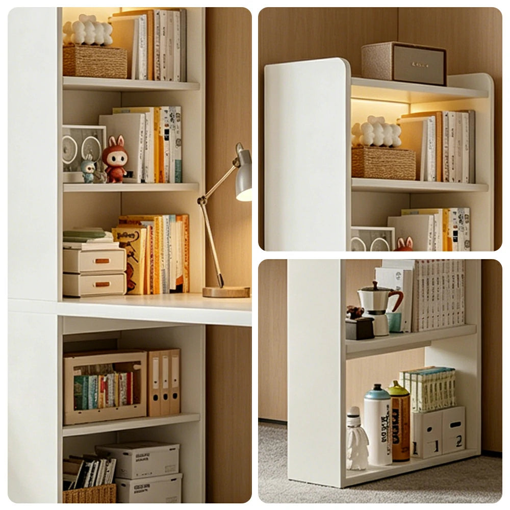 LIVARA Integrated Desk & Bookshelf Multi-Functional Storage with Side Cabinet for Bedroom, Study & Home Office