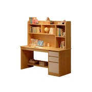 LIVARA Integrated Desk & Bookshelf with Large Storage for Bedroom, Study Room & Learning Area - Wood
