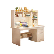 LIVARA Integrated Desk & Bookshelf with Large Storage for Bedroom, Study Room & Learning Area - White