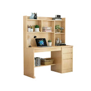LIVARA Nordic Desk & Bookshelf Combo Large Desktop & Multi-Zone Storage for Bedroom, Study Room & Kids Study Area - Wood