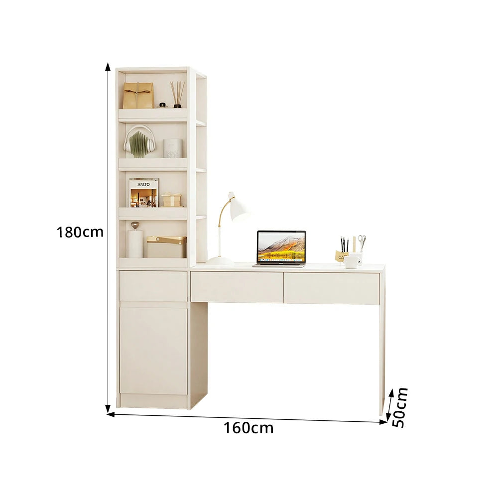 LIVARA Corner Desk Cabinet with Multi-Layer Storage & Left Side Cabinet for Bedroom, Study Room & Small Space Office