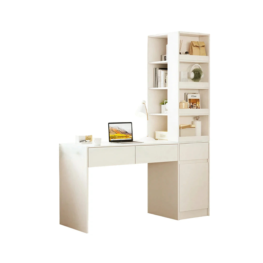 LIVARA Corner Desk Cabinet with Multi-Layer Storage & Right Side Cabinet for Bedroom, Study Room & Small Space Office