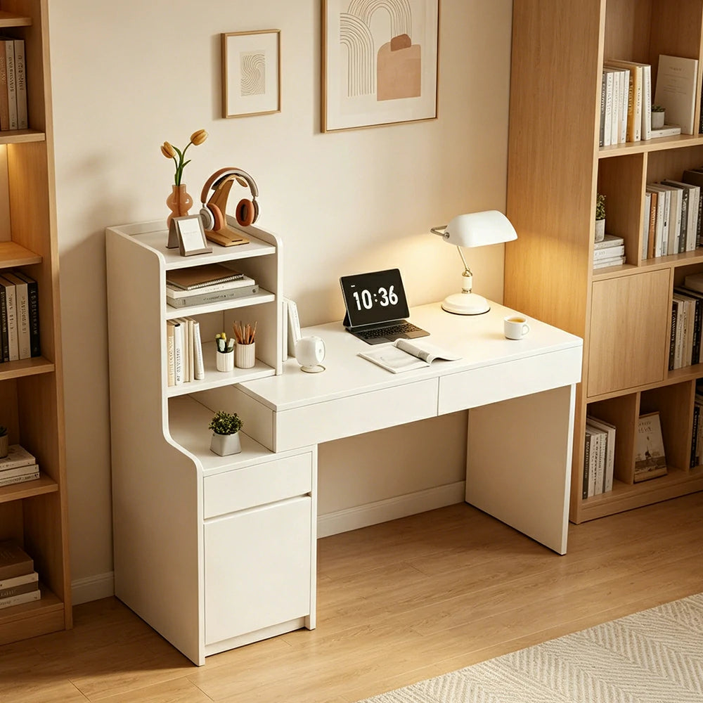 LIVARA Extendable Desk for Bedroom, Study Room & Small Space Home Office - Wood