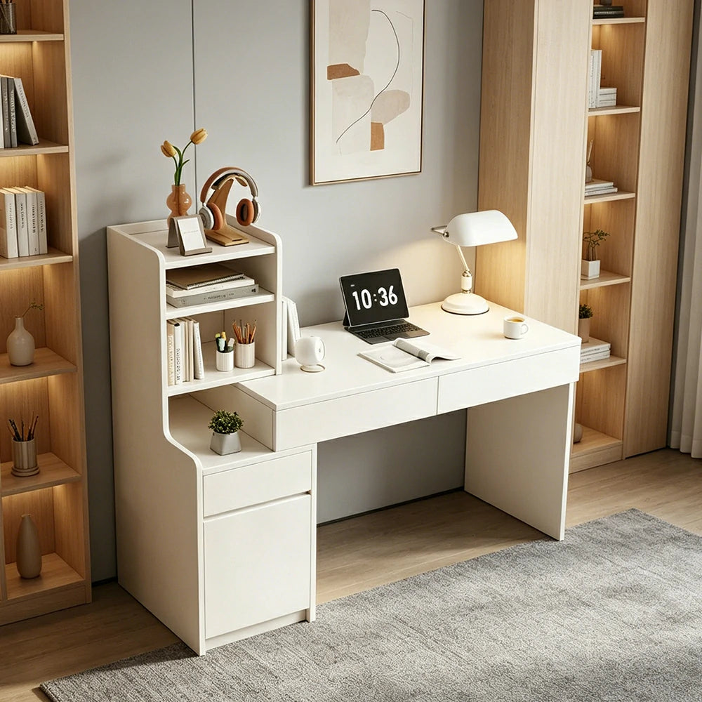 LIVARA Extendable Desk for Bedroom, Study Room & Small Space Home Office - Wood