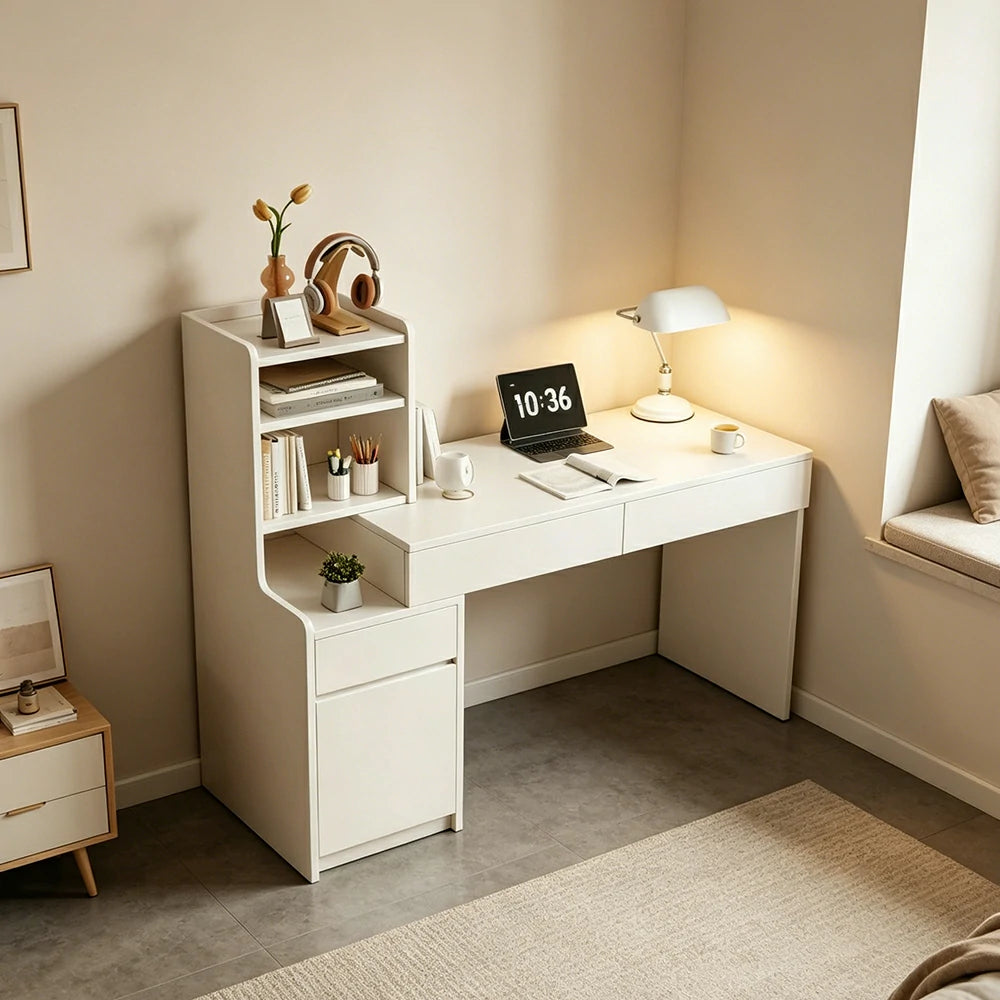 LIVARA Extendable Desk for Bedroom, Study Room & Small Space Home Office - Wood