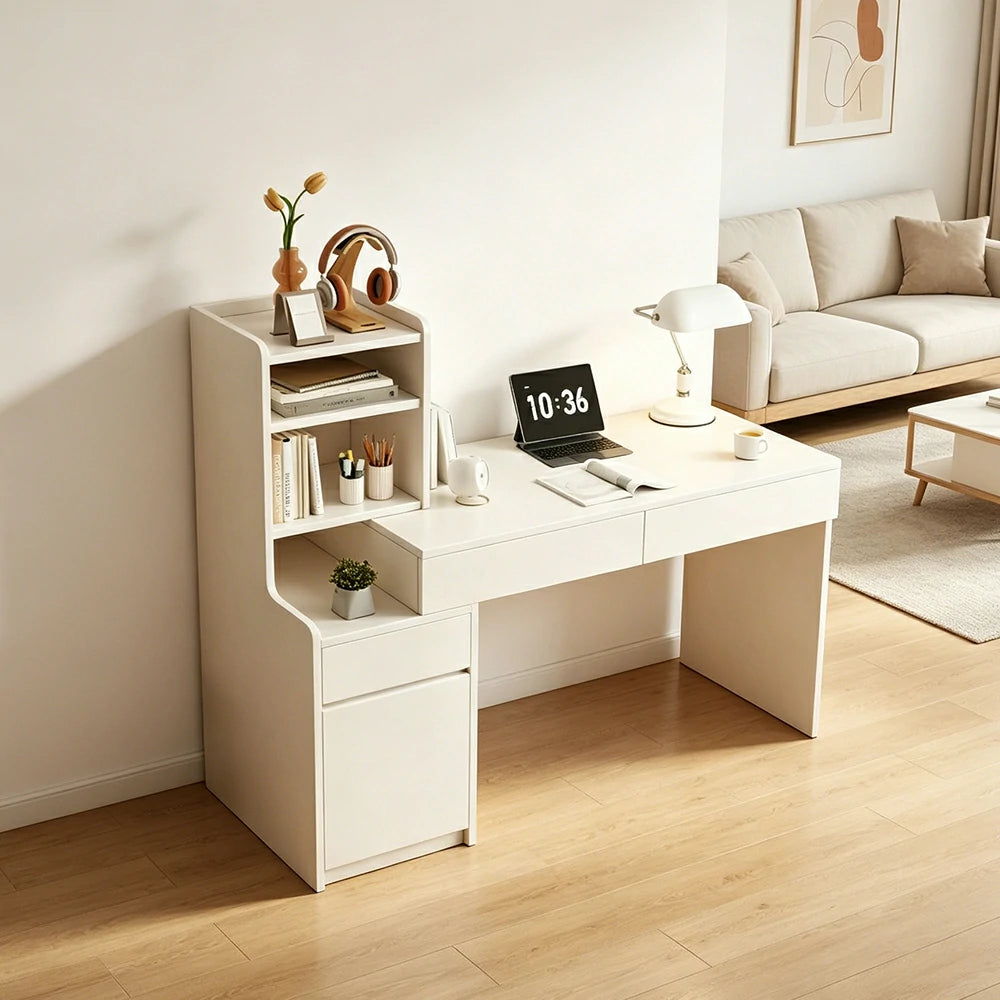 LIVARA Extendable Desk for Bedroom, Study Room & Small Space Home Office - Wood