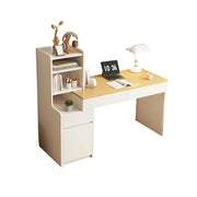 LIVARA Extendable Desk for Bedroom, Study Room & Small Space Home Office - White&Wood