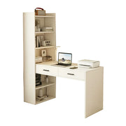 LIVARA Study Desk with Bookshelf & 2 Drawers 120x50x170cm for Home Office - White