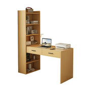 LIVARA Study Desk with Bookshelf & 2 Drawers 120x50x170cm for Home Office - Wood
