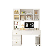LIVARA Desk with Bookshelf Storage & Single Drawer for Bedroom Study Room - White