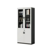 LIVARA 2 Door Bookcase A Style Office Storage Cabinet with Display Shelves - Warm White