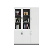 LIVARA 3 Door Bookcase A Style Office Storage Cabinet with Display Shelves - Warm White