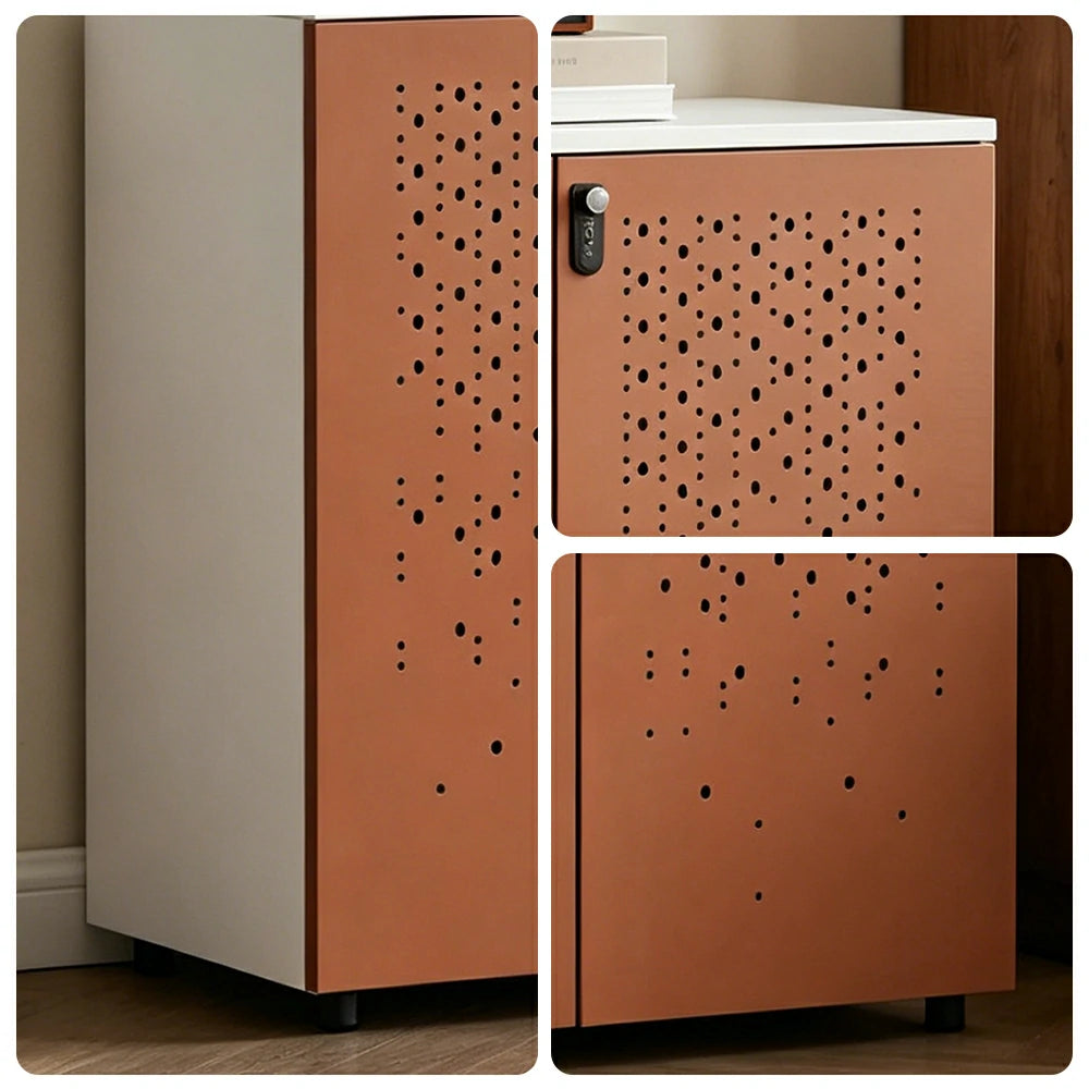 LIVARA 2 Door Low Storage Cabinet with Modern Office Organizer Design -Brown