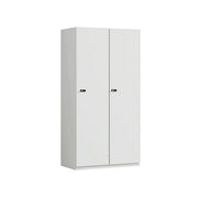 LIVARA Two Door Wardrobe Cabinet with Hanging Rail and Shelf for Bedroom Entryway - Warm White