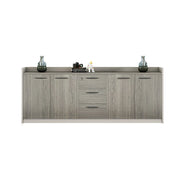 LIVARA 4-Door 3-Drawer Office Storage Cabinet with Shelves - Khaki Wenge