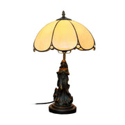 LIVARA European Vintage Minimalist Style Stained Glass Table Lamp Sculpture Base Handcrafted Artistic Design Suitable for Bedroom Living Room Bedside