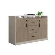 LIVARA Type A 2 Door 3 Drawer Tea Cabinet Office Storage Sideboard - Wood