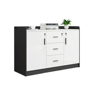LIVARA Type A 2 Door 3 Drawer Tea Cabinet Office Storage Sideboard - White