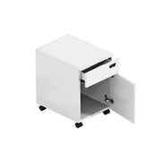 LIVARA 1 Door 1 Drawer Mobile Storage Cabinet for Home Office - Classic White