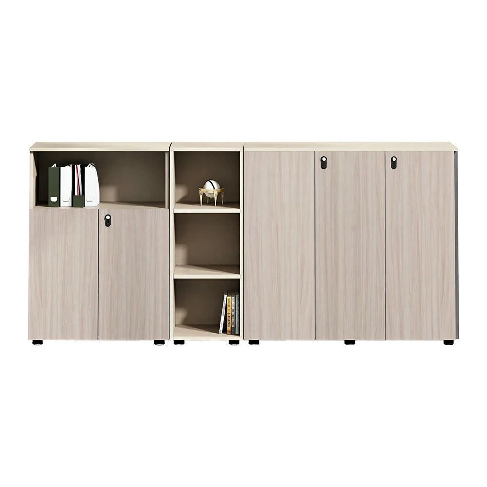 LIVARA Lockable Office Storage Cabinet Multi-Compartment File Cabinet for Home Office - Oak