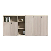 LIVARA Lockable Office Storage Cabinet Multi-Compartment File Cabinet for Home Office - Oak
