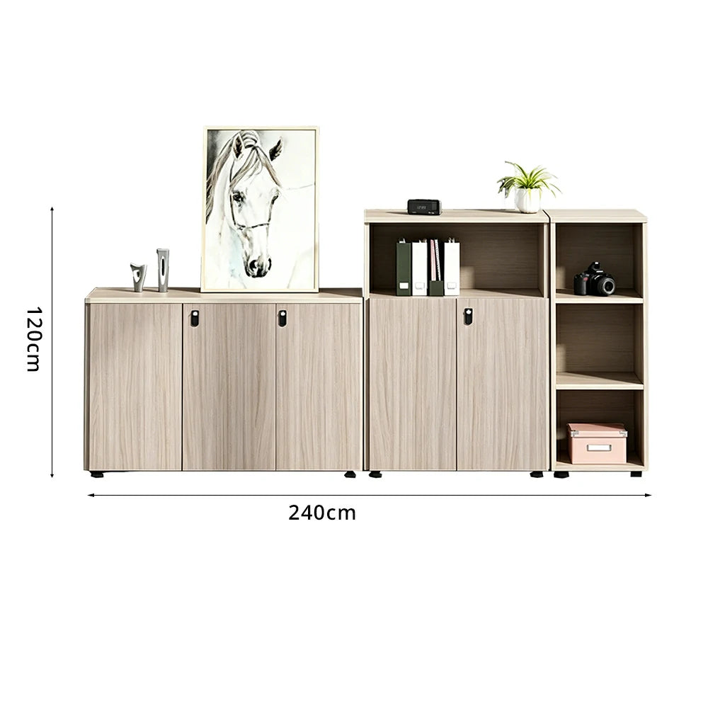 LIVARA LIVARA Lockable Office Storage Cabinet Multi-Compartment Display File Cabinet for Home Office -Wood