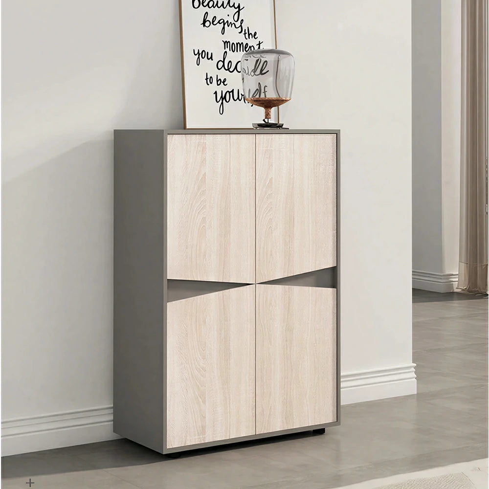 LIVARA   Office Storage Cabinet Compact File Cabinet for Home Office - Oak Grey