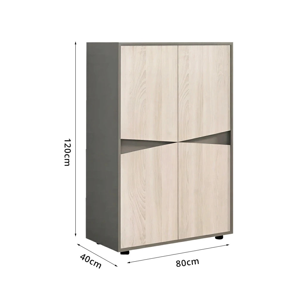 LIVARA   Office Storage Cabinet Compact File Cabinet for Home Office - Oak Grey