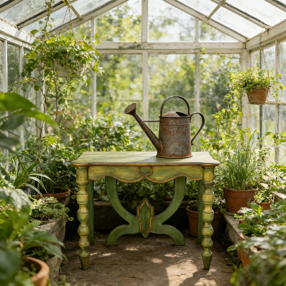 LIVARA Vintage Console Table - Carved Distressed Design - Solid Wood Construction - Multi-Use Entryway Desk Vanity Table