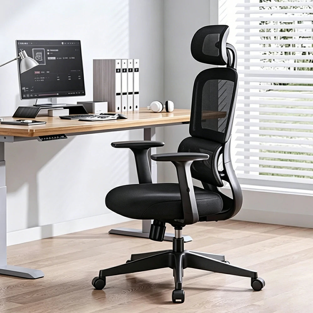 LIVARA Ergonomic High Back Office Chair Mesh Executive Adjustable Desk Chair with Headrest Armrest Swivel Task Chair - Black