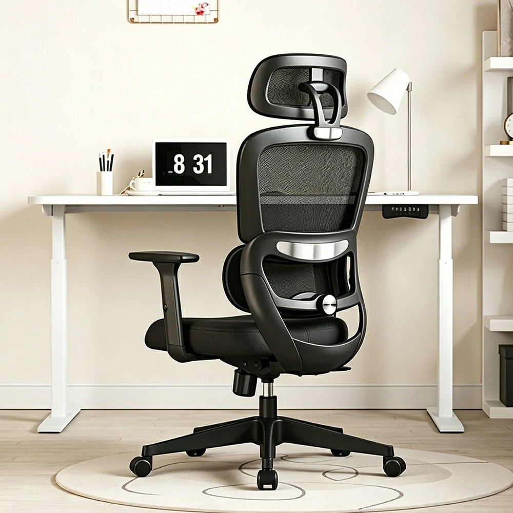 LIVARA Ergonomic High Back Office Chair Mesh Executive Adjustable Desk Chair with Headrest Armrest Swivel Task Chair - Black
