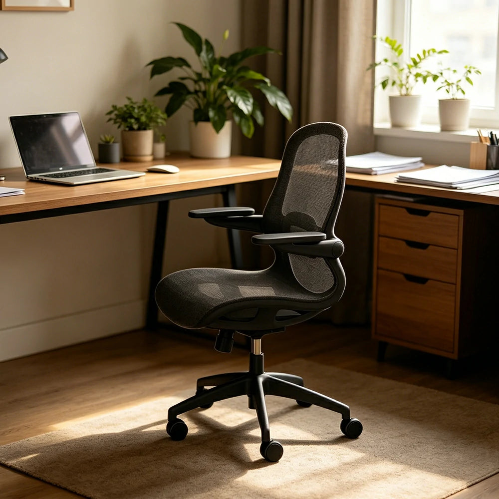 LIVARA Ergonomic Mesh Office Chair 3D Adjustable Armrests Lumbar Support Computer Chair for Study Room - Black