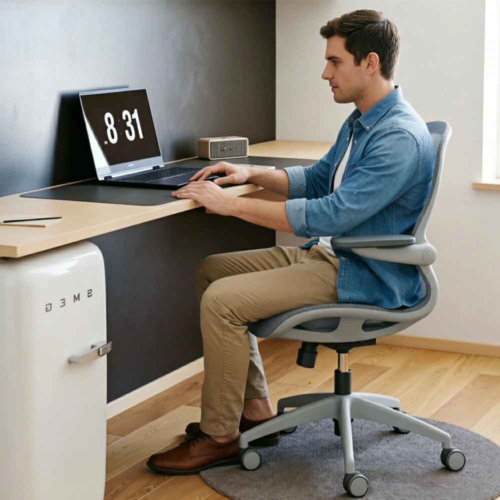 LIVARA Ergonomic Mesh Office Chair 3D Adjustable Armrests Lumbar Support Computer Chair for Study Room - Grey