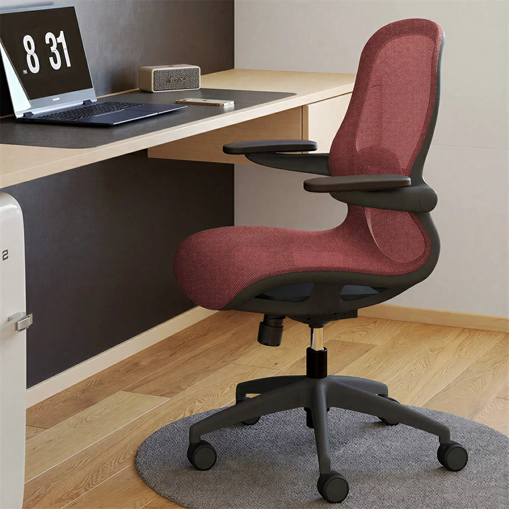 LIVARA Ergonomic Mesh Office Chair 3D Adjustable Armrests Lumbar Support Computer Chair for Study Room - Burgundy