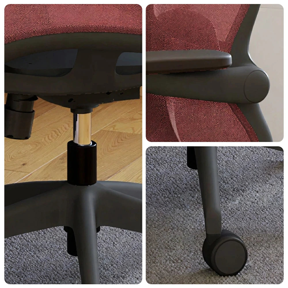 LIVARA Ergonomic Mesh Office Chair 3D Adjustable Armrests Lumbar Support Computer Chair for Study Room - Burgundy