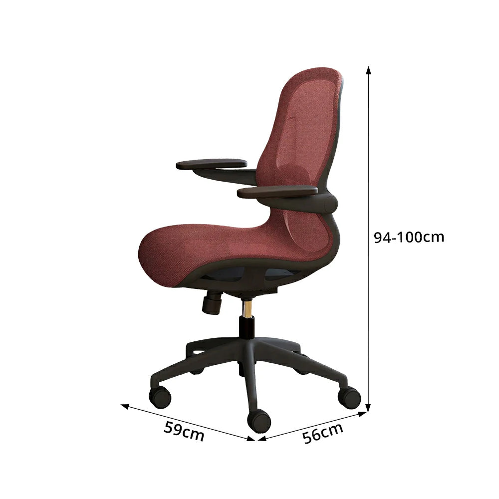 LIVARA Ergonomic Mesh Office Chair 3D Adjustable Armrests Lumbar Support Computer Chair for Study Room - Burgundy