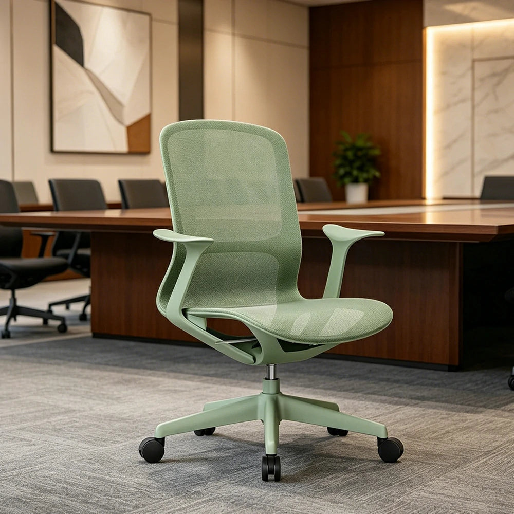 LIVARA Ergonomic Mesh Office Chair Fixed Armrests Comfortable Computer Chair for Study Room Home Office - Green