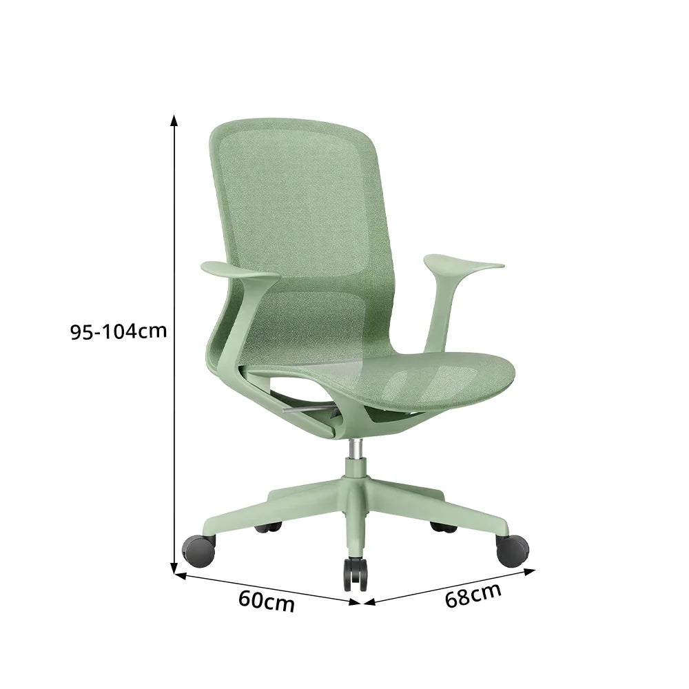 LIVARA Ergonomic Mesh Office Chair Fixed Armrests Comfortable Computer Chair for Study Room Home Office - Green