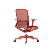 LIVARA Ergonomic Mesh Office Chair Fixed Armrests Comfortable Computer Chair for Study Room Home Office - Red